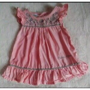 dress 6 to 9 months Girls Calvin Klein  pink short sleeve cotton summer baby